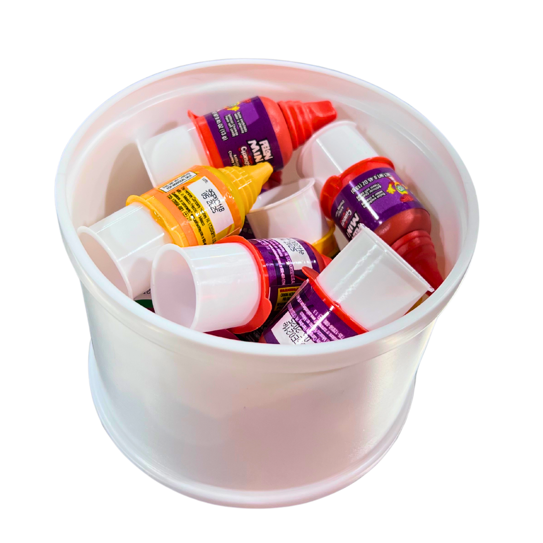 "Candy Container" comes with "12 Mini Pelon-Ricos" and Pinata Candy (2lbs)