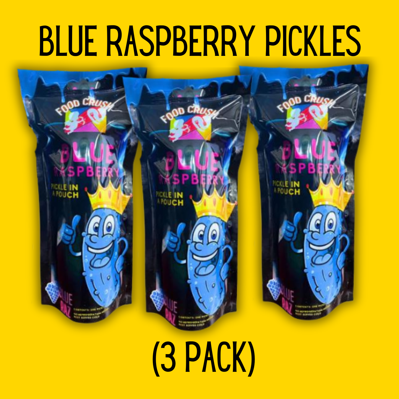 "Trio Pickles" 3 Pack: Chamoy, Blue Raspberry, Hot Dill, or Chili Lime