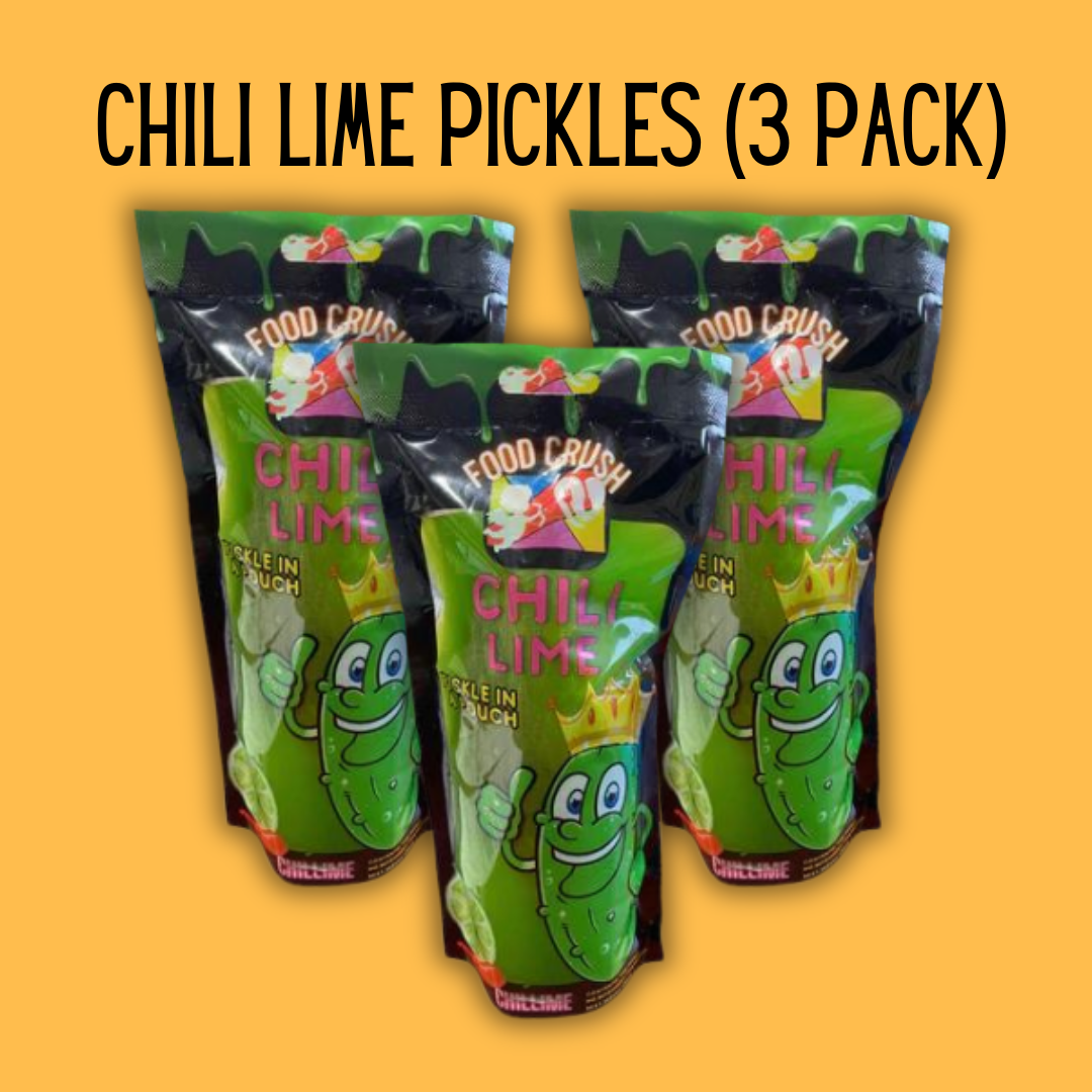 "Trio Pickles" 3 Pack: Chamoy, Blue Raspberry, Hot Dill, or Chili Lime