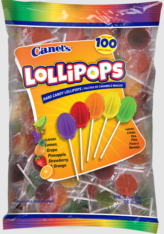 Canels - Lollipos - 100 Ct (Pineapple, strawberry, grape, and orange)