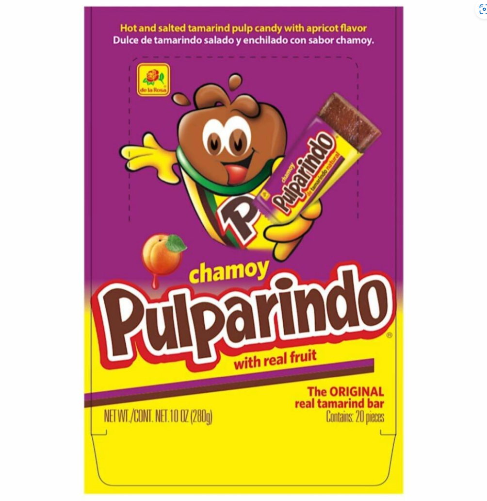 De La Rosa "Pulparindo" Chamoy, Tamarind, Watermelon, Mango or Extra Spicy (20 Pack)